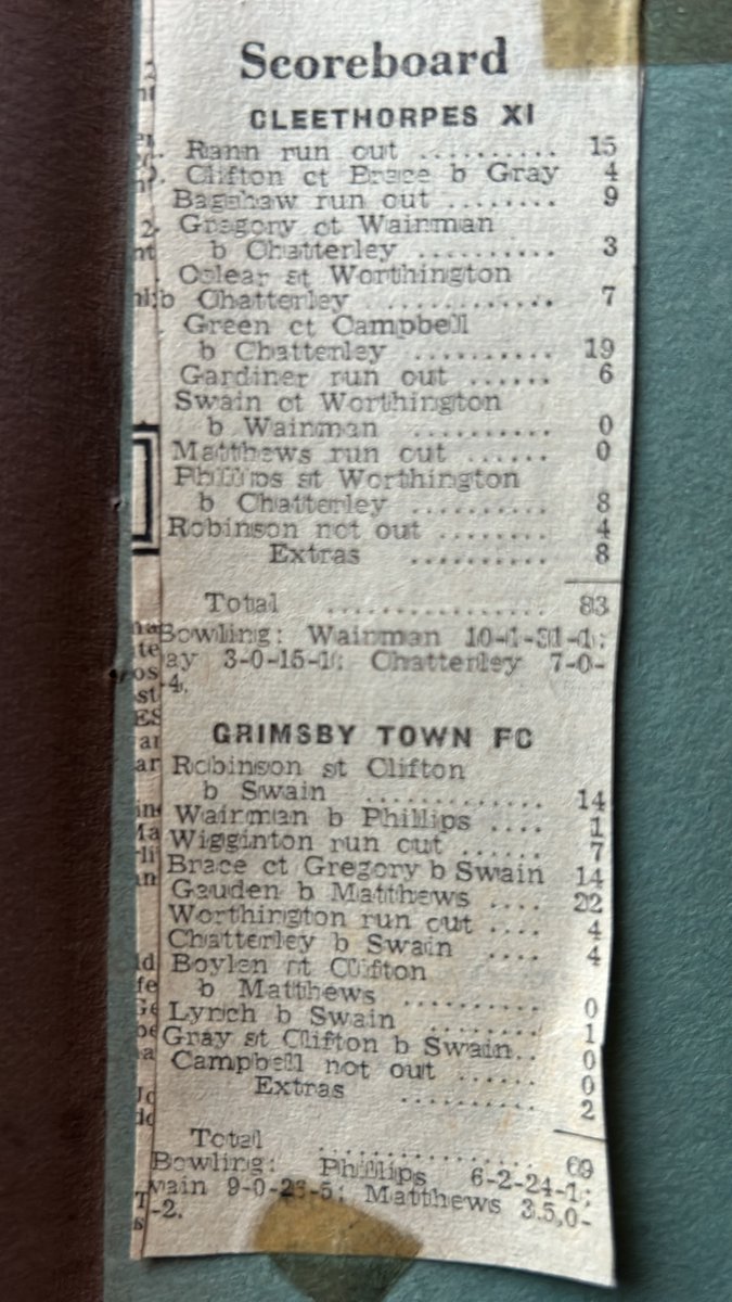 onthisGTFCday's tweet image. 25th July 1972 - Grimsby Town's promoted heroes swap their football kit for cricket whites, but are all out for 69 against a Cleethorpes XI at Cleethorpes Cricket Club. Allan Gauden top scoring for the Mariners with 22, Swain taking 5-25 for the hosts. #GTFC