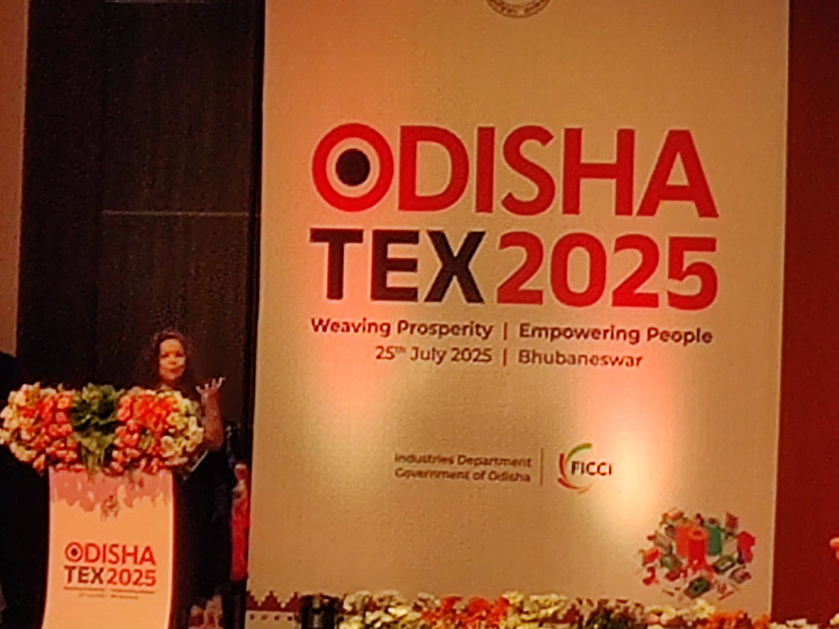 The #textile &amp; apparel sector in #Odisha is a critical sector to the  #ViksitOdisha2036 vision of Prosperity, Wellness &amp; Equity <a href="/_anugarg/">Anu Garg</a> at #OdishaTex2025 #ViksitBharat2047 #WomenledDevelopment