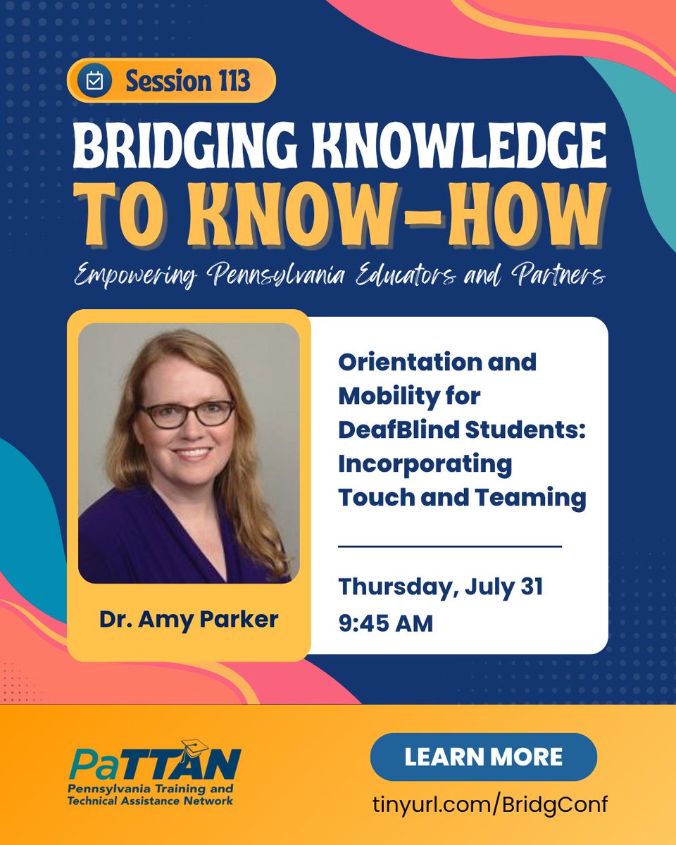 pattanupdates's tweet image. We’re nearly done our session highlights at #BK2KH2025! ✨
Join these experts in #BridgingTheGap for #EarlyLearners, youth who are #DeafAndHardOfHearing & #StudentsWithDisabilities. 🎉
We’re excited to see you next week! tinyurl.com/BridgConf
#Autism #ASD #OAndM #Deafblind
