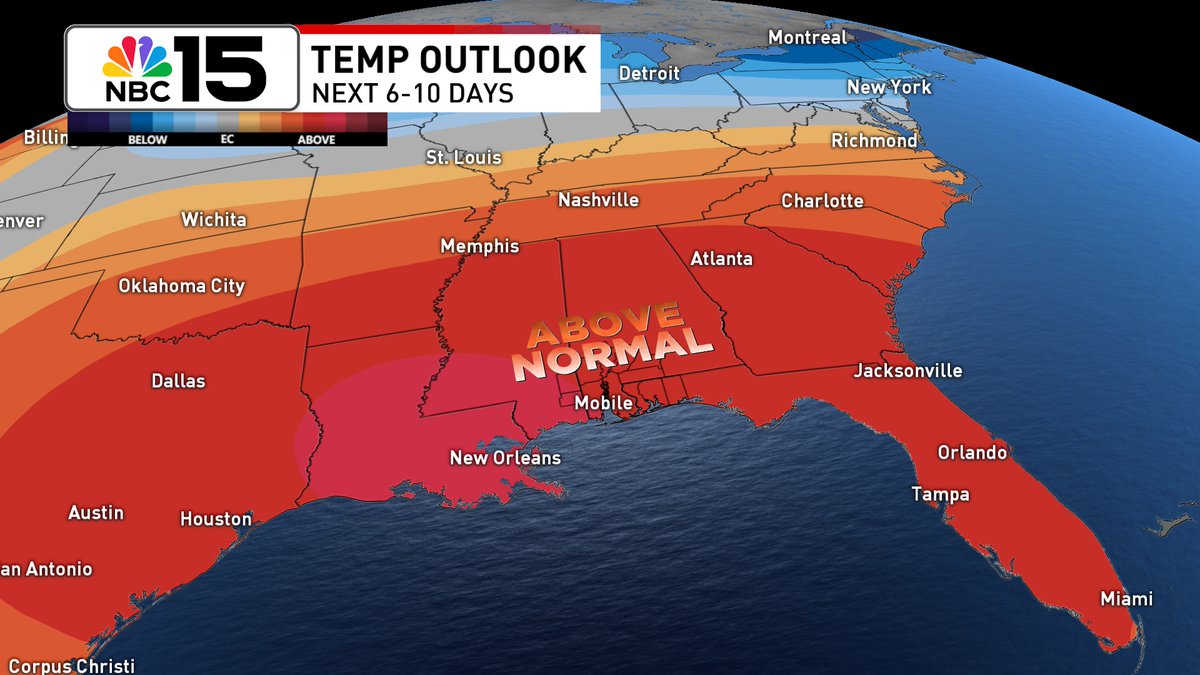 Kelly_WPMI's tweet image. For the second half of the weekend into early next week expect sweltering heat 🥵♨🌡. Highs skyrocket into the mid to upper 90s with heat index values well over 110+ possibly up to 115 in spots. Check back for updates @mynbc15 mynbc15.com/weather