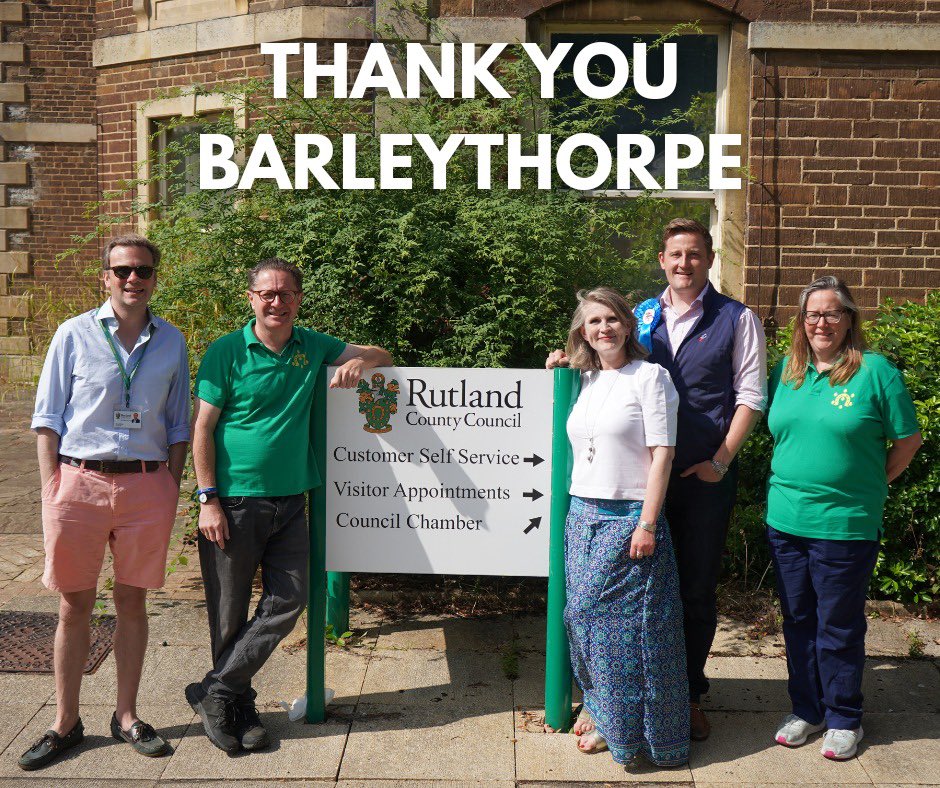 I’m absolutely delighted to have been elected to serve in Barleythorpe Ward on Rutland County Council. It’s been a brilliant campaign talking to residents. I’m excited to get cracking to deliver on our priorities.