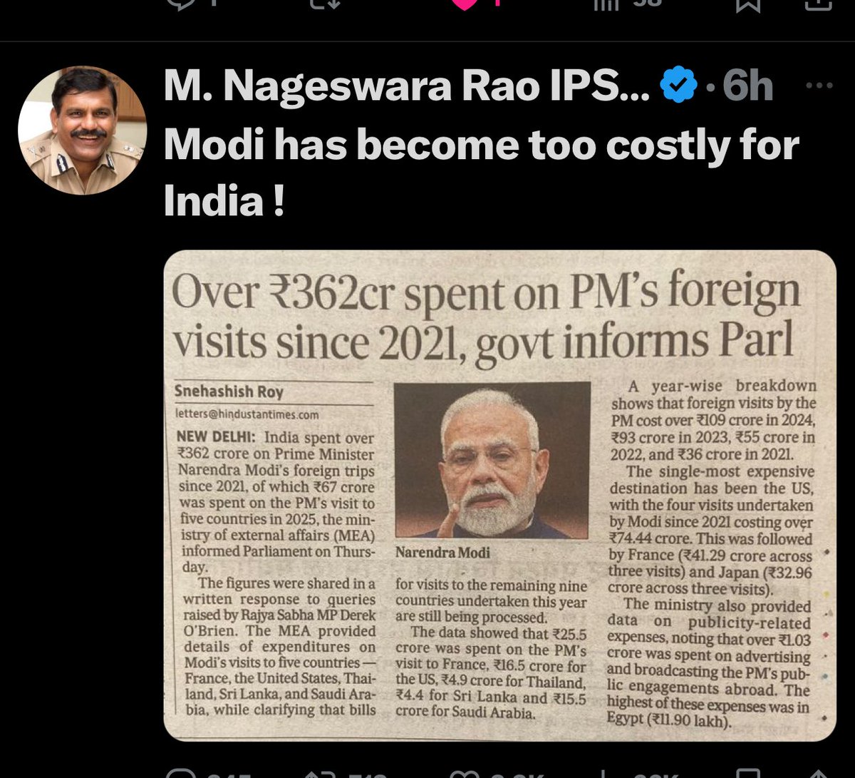 TripathiMandal's tweet image. The people of India can afford him Sir .
