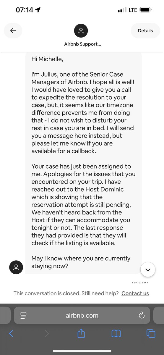 mleey217's tweet photo. @Airbnb then they have the audacity to say they won’t compensate us?? When we had to last minute book a hotel (we were lucky to even find a room). After all the stress and frustration we had been through. It’s absolutely sickening https://t.co/wMSnNsv23i
