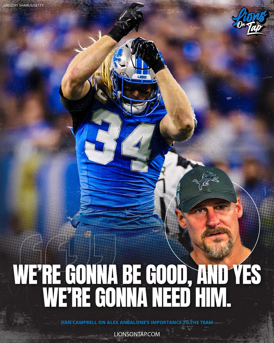 LionsOnTap's tweet image. Dan Campbell spoke about Alex Anzalone’s disappointment with the current contract situation and assured reporters that they will be good and that the Detroit Lions need him.
#OnePride
