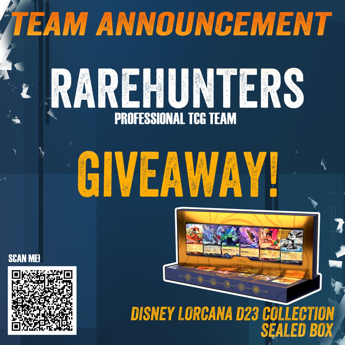 Rarehunters (@rarehuntersteam) on Twitter photo We Are So Thrilled To Announce That We Are Competing In Every Single DLCs and CCQs For <a href="/DisneyLorcana/">Disney Lorcana</a> Season 2!
To Celebrate, We are Giving Away a Sealed D23 Collection Box!
We're Not Only Here To Compete, We're Also Here To Deliver High Quality Content To Our Future We Are So Thrilled To Announce That We Are Competing In Every Single DLCs and CCQs For <a href="/DisneyLorcana/">Disney Lorcana</a> Season 2!
To Celebrate, We are Giving Away a Sealed D23 Collection Box!
We're Not Only Here To Compete, We're Also Here To Deliver High Quality Content To Our Future