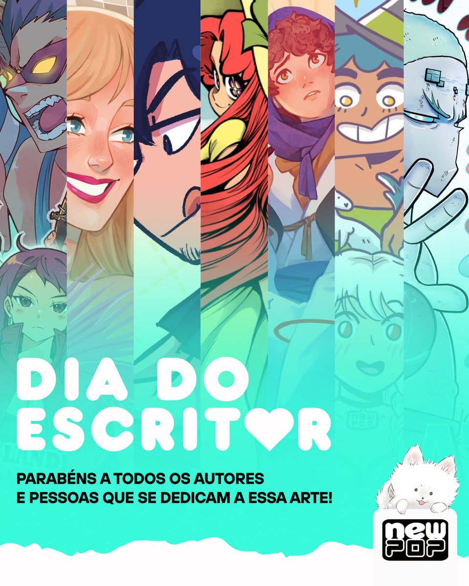 editoranewpop's tweet image. Hoje é Dia Nacional do Escritor!
Nesta data especial, nós não poderíamos deixar de exaltar os talentos incríveis que fazem parte da família NewPOP! Vocês nos inspiram e emocionam a cada página!
Aos que já nos acompanham e aos que ainda vão brilhar por aqui: obrigado por…
