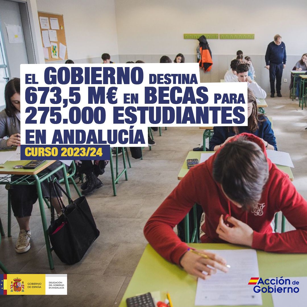 granadapsoe's tweet image. El Gobierno destina 673,5 millones en becas y ayudas al estudio para cerca de 275.000 estudiantes en Andalucía
europapress.es/andalucia/noti…