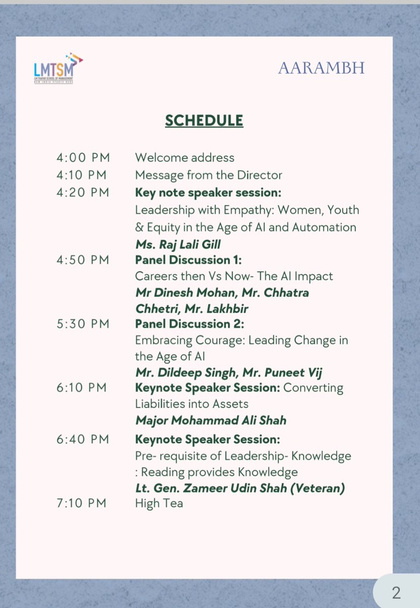 MajorAliShah's tweet image. It's so wonderful & such a pleasure being invited to the Prestigious LM Thapar School of Management to be a key note speaker along side my father,Lt Gen @zoomshah whose TEDx was literally breaking the internet.Outstanding hospitality and so much of positivity
@TIETofficial @ANI