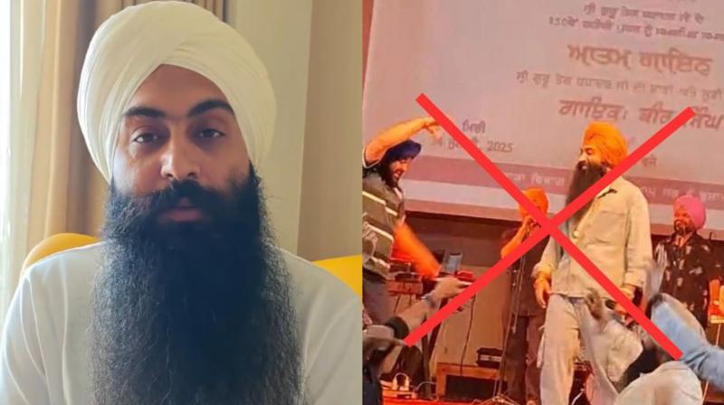 thind_akashdeep's tweet image. Singer Bir Singh appeared today at Sri Akal Takht Sahib. He reached to meet Jathedar Giani Kuldeep Singh Gargarj of Sri Akal Takht Sahib.

This comes in relation to the recent incident where he sang a song during the Shaheedi Diwas (martyrdom day) event of Sri Guru Tegh Bahadur…