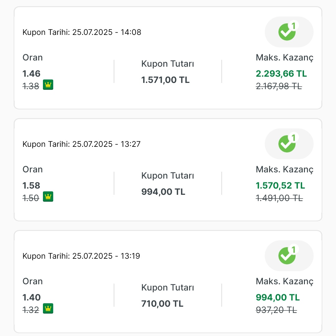 500 den 2500 e geldik rolling devam ediyor telegram kanalımda 
Gelen seriden devam eder çok büyük vurgun var bugün 

t.me/oranvetahmin