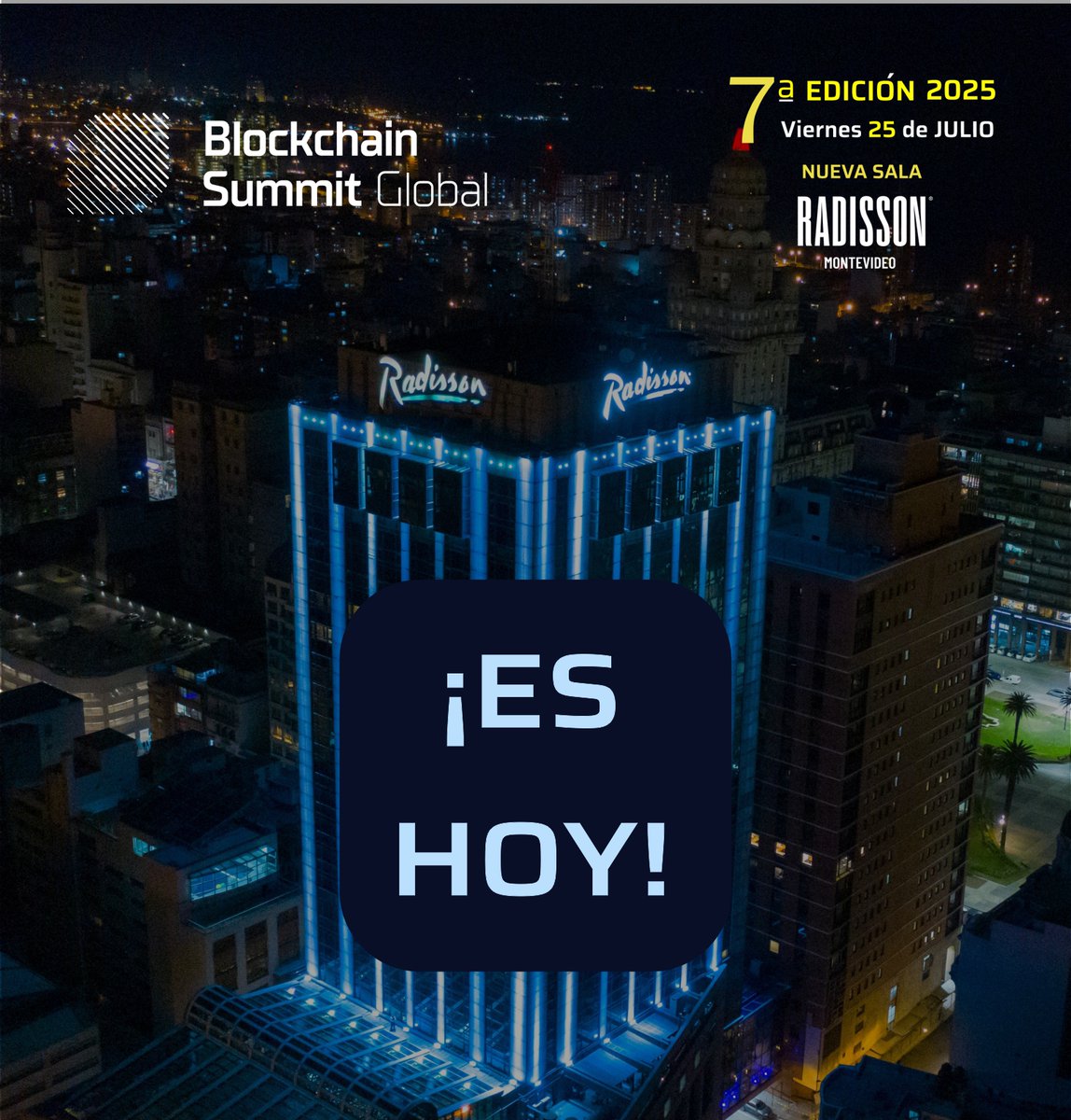 TheBSGlobal's tweet image. 🚨 ¡Llegó el gran día!
Nos vemos hoy en el Radisson Montevideo para vivir una jornada llena de innovación, ideas disruptivas y conexiones que impulsan el ecosistema.
🌐 7.ª edición del #BlockchainSummitGlobal
🚀 Venite con ganas.
📒 Agenda: lnkd.in/dDgvmTJ5