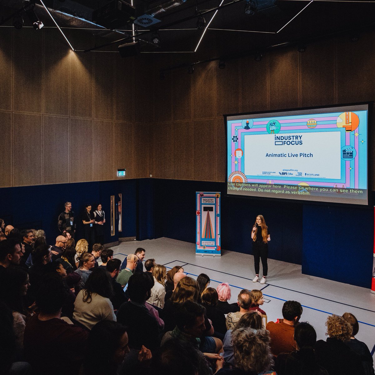 We're hosting an Animatic Info Session on Tuesday 5 August at 12.30pm. The Industry team will talk you through the application process and answer any questions you have.

Sign up here ➡️ bit.ly/AnimaticInfo25

📸Pictured, the Animatic Live Pitch at #GFF25
<a href="/imurchan/">Ingrid Mur</a>