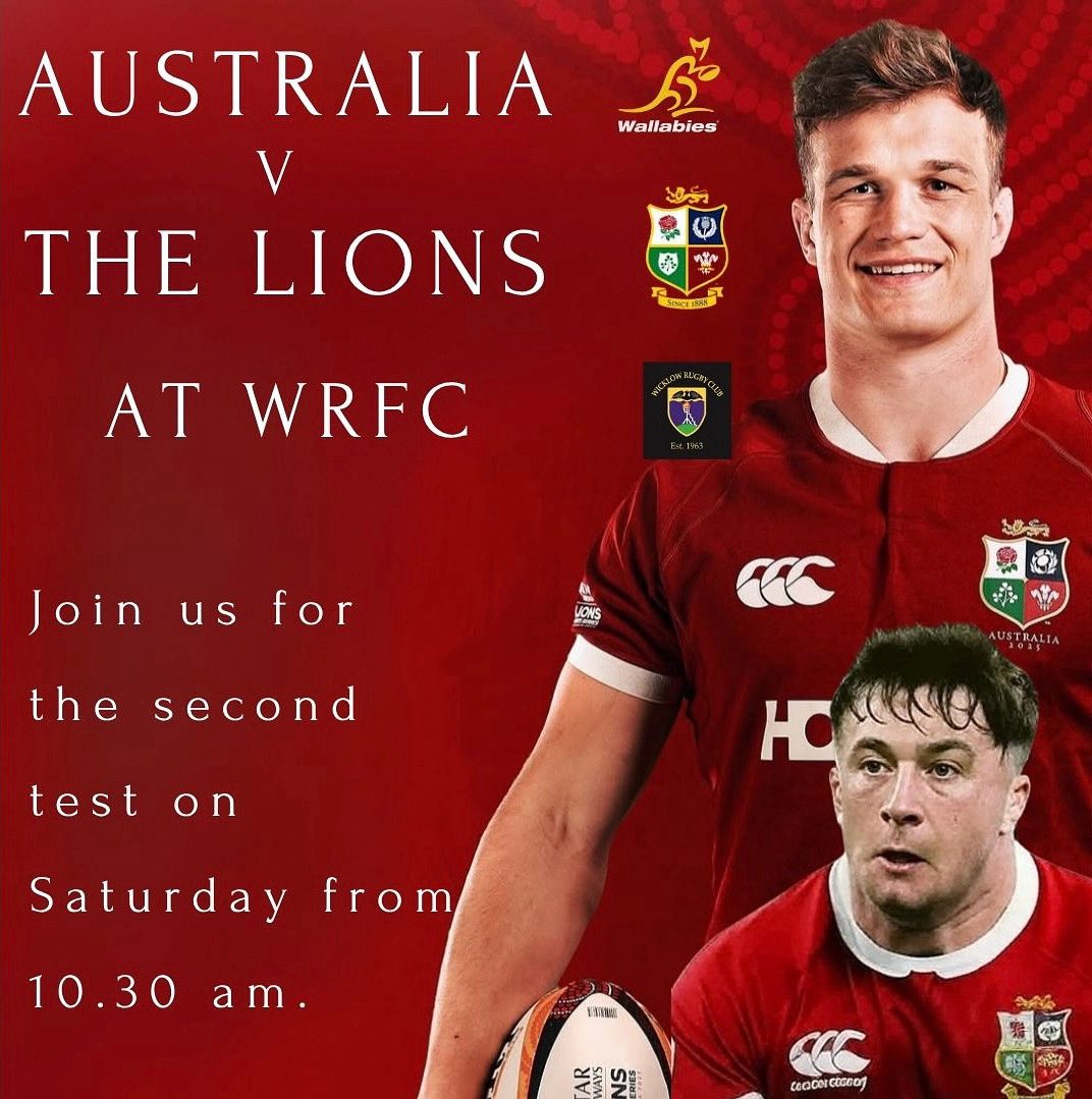 WicklowRFC's tweet image. The club is open for tomorrows second Lions test against Australia from 10.30am. The bar will be open and we will be serving delicious freshly ground coffee from our new coffee machine. All are welcome. 🔴⚪️⚫️