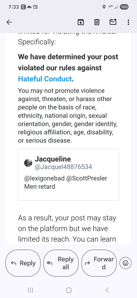 Jacquel48876534's tweet image. Apparently using the work retard is hate? Elon doesn't support free speech. He's just another WEF WNO member