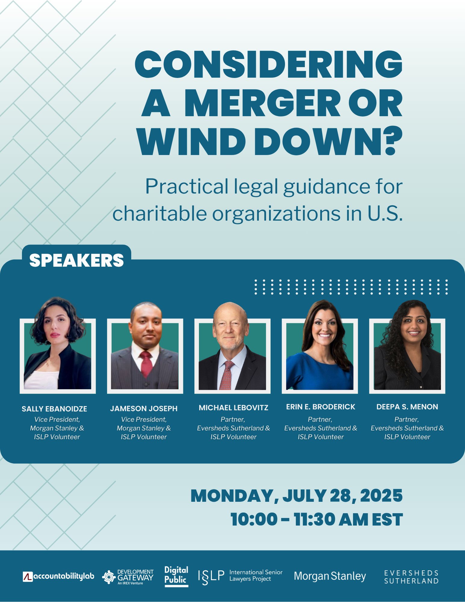 📢 Join us on Monday for the third episode in our series of webinars aimed at assisting development organizations considering transitions, including mergers, partnerships, legacy plans, and wind-downs. We’re looking at the legal ramifications for U.S.-based social change… 