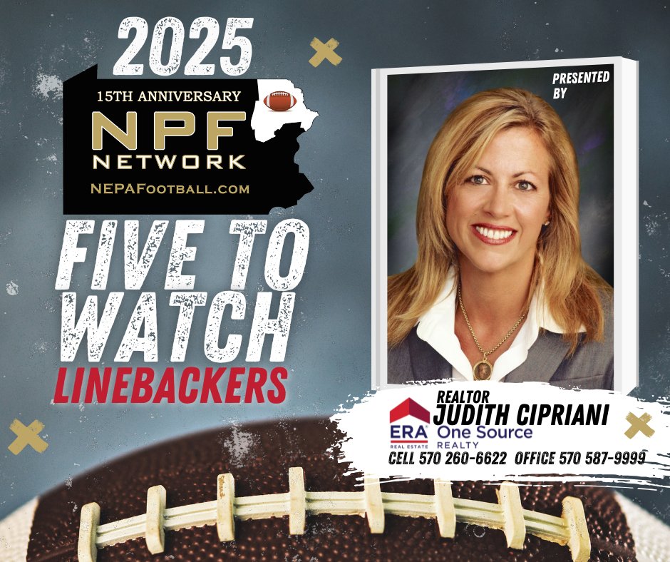 NPF Football (@nepafootball) on Twitter photo 2025 Five To Watch presented by Realtor Judith Cipirani of ERA One Source Realty. Today, we reveal the linebackers.
nepafootball.com/2025-five-to-w…
<a href="/WWCatsFootball/">WWCatsFootball</a> <a href="/ScrPrepSports/">Scranton Prep Sports</a> <a href="/dvwarriorfb/">Warrior Football</a> <a href="/Trail_Football/">Trail Football Network</a> <a href="/VVCougars/">Valley View Cougars</a> <a href="/CometsFootball2/">CometsFootball25</a> 2025 Five To Watch presented by Realtor Judith Cipirani of ERA One Source Realty. Today, we reveal the linebackers.
nepafootball.com/2025-five-to-w…
<a href="/WWCatsFootball/">WWCatsFootball</a> <a href="/ScrPrepSports/">Scranton Prep Sports</a> <a href="/dvwarriorfb/">Warrior Football</a> <a href="/Trail_Football/">Trail Football Network</a> <a href="/VVCougars/">Valley View Cougars</a> <a href="/CometsFootball2/">CometsFootball25</a>