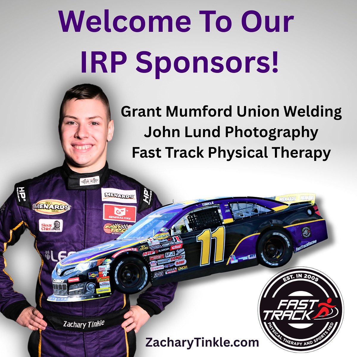 ZacharyTinkle's tweet image. 🚨 RACEDAY ANNOUNCEMENT! 🚨
We are pleased to announce several local Indianapolis sponsors to the #11 Racing For Rescues / @FastTrack_11 Toyota for IRP!
Joining is on the #11 will be:
- Grant Mumford Union Welding
- Fast Track Physical Therapy
- John Lund Photography
We are…