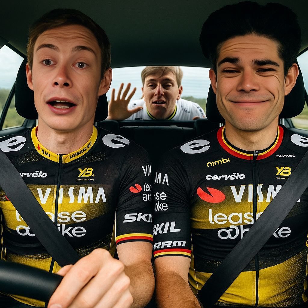 Super_Bock's tweet image. @TamauPogi crashed.
@VingegaardJonas was driving.
@WoutvanAert was watching.
Coincidence? 😂

instagram.com/super_bock 

#TDF2025 #CyclingHumor