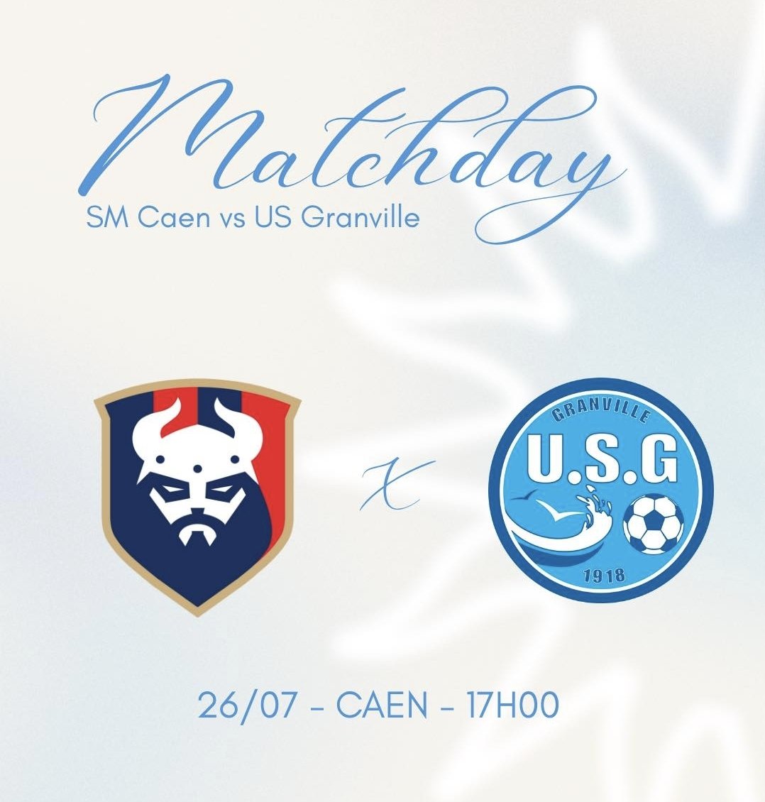 🚨MATCH AMICAL 🚨

📆 Samedi 26 juillet  - 17h
🏟 Stade Venoix annexe 3 
🆚️ <a href="/US_Granville/">Union Sportive Granvillaise</a>

14000  - Caen 

ALLER MALHERBE 💙❤️