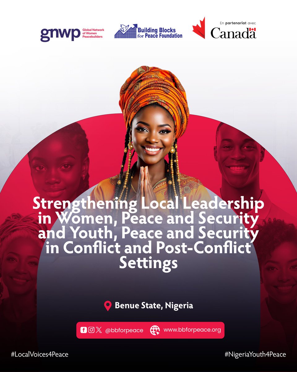 Building Blocks for Peace (@bbforpeace) on Twitter photo 𝐍𝐞𝐰 𝐏𝐫𝐨𝐣𝐞𝐜𝐭 𝐀𝐥𝐞𝐫𝐭!
<a href="/bbforpeace/">Building Blocks for Peace</a> is excited to unveil our newest project tagged: Strengthening local leadership in #WPS and #YPS programs in conflict and post-conflict contexts.
This project is implemented in collaboration with the Global Network of Women 𝐍𝐞𝐰 𝐏𝐫𝐨𝐣𝐞𝐜𝐭 𝐀𝐥𝐞𝐫𝐭!
<a href="/bbforpeace/">Building Blocks for Peace</a> is excited to unveil our newest project tagged: Strengthening local leadership in #WPS and #YPS programs in conflict and post-conflict contexts.
This project is implemented in collaboration with the Global Network of Women