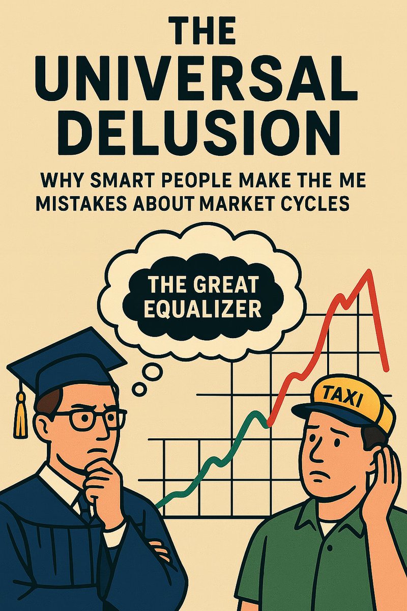 TheELongWave's tweet image. 🧵 The Universal Delusion: Why Smart People Make the Same Mistakes About Market Cycles

Here&apos;s something fascinating and frustrating: it doesn&apos;t matter if you&apos;re a PhD economist or a taxi driver—we ALL fall for the same delusion. 🎓🚕

💭 The Great Equalizer, Rich or poor,…