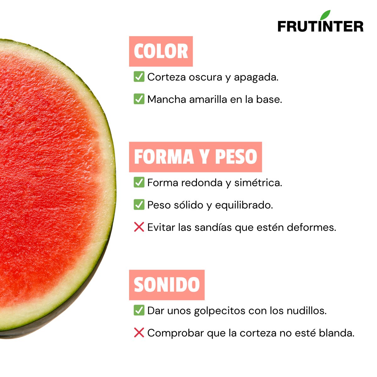 🎯 ¿Cómo elegir la sandía perfecta? Aquí van unos tips infalibles 🍉👇

💡 ¡Sigue estos consejos y no fallarás en tu próxima elección de sandía! 🍉✨

#Frutinter #PlaysGlobal #Sandía #FrutaDeTemporada #VeranoSaludable #ComeSano #HidrataciónNatural #Sinfonia #UsoPrades