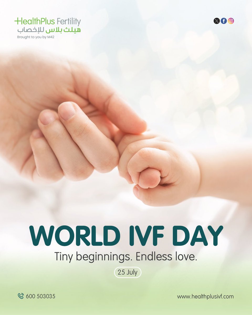 HealthPlusIVF's tweet photo. Today we celebrate hope, science, and the strength of every family that began with IVF.

World IVF Day is a reminder that dreams of parenthood can become reality with compassion, care and medical innovation. https://t.co/ZKUTKdiEIu