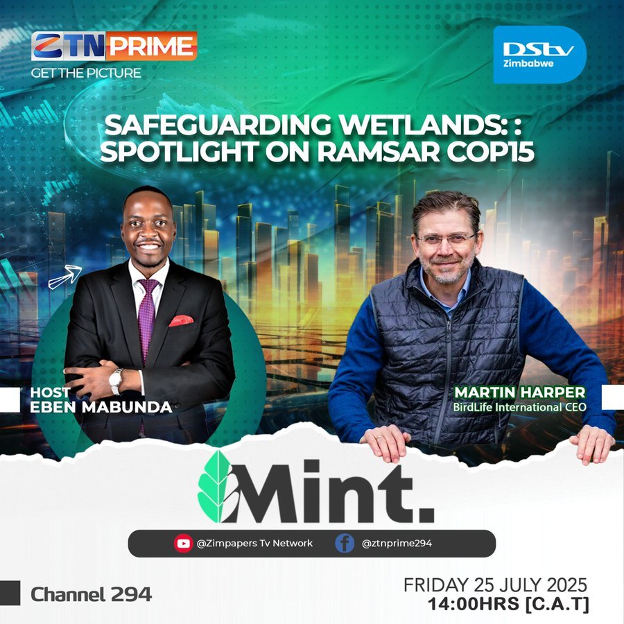 Safeguarding Wetlands: Spotlight On RAMSAR COP 15

Find out more on today's (Friday) episode of the #Mint, LIVE on #ZTNPrime, #DStv294 at 14:00 HRS CAT.

#GetThePicture #Zimbabwe