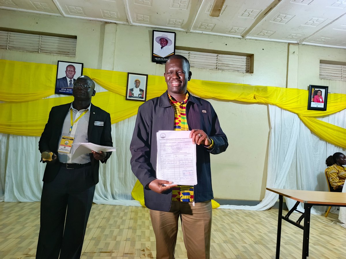 977unityfm's tweet image. Sam Atul, the incumbent Mayor of Lira City, has been declared the NRM flag bearer for the Lira City Council mayoral race.
Final results show that Atul secured a landslide victory with 16,530 votes, while his opponent, Henry Opio Igenyi, garnered 2,740 votes.
Meanwhile, Emmy Joe…