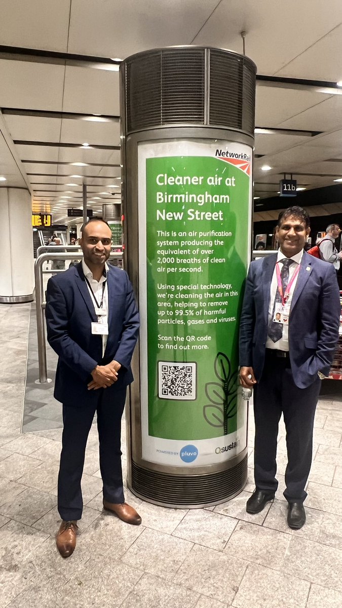 CllrMajid's tweet image. This week I visited a Clean Air Pluvol Column at one of the busiest train stations in the country, our own New Street.
It’s remarkable how something so simple and quiet can make such a bold statement about the future of urban sustainability.
A small structure with a big…