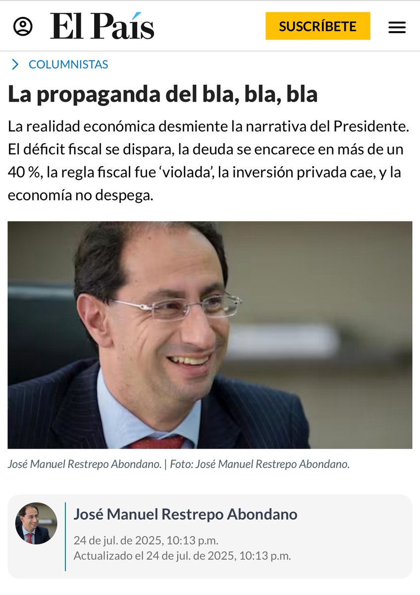 jrestrp's tweet image. En su discurso nuestro gobernante repite cifras engañosas con convicción. Dice que creó 193 mil cupos universitarios (cifra supuestamente oficial, pero no conocida por nadie), pero omite que su gobierno marchitó el ICETEX, quitándole la oportunidad de estudiar a más de 50 mil…