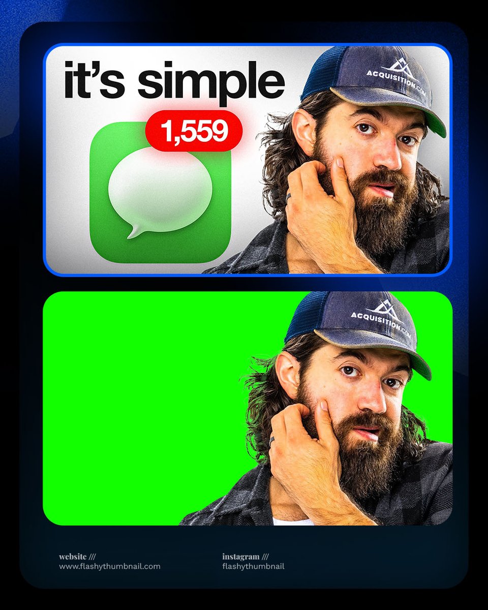 flashythumbnail's tweet photo. Alex Hormozi Thumbnail Design - Before &amp; After :D https://t.co/JJomw0nwEU