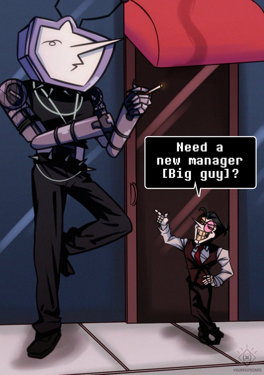 KamyIsJustRed's tweet image. MY BABIIIES I LOVE THEM Spamton will be his new manager 🤭🤭 Commission by @yourredscars AAA THX UUU #Deltarune #Spamtenna #Spamton #Tenna