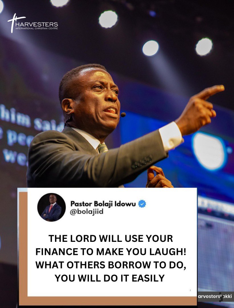pastorbolaji's tweet image. The Lord will use your finances to make you laugh.
What others struggle or borrow to do,
you will do with ease.
You will not go down. You will rise financially.
God is sending you help, supply, and overflow.

Believe it. Speak it. Walk in it.
#nextlevelprayer