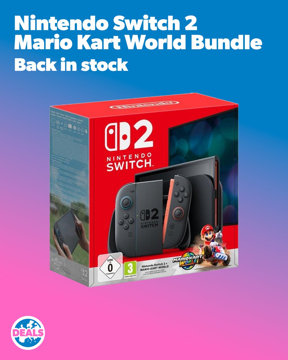 jelly_deals's tweet photo. Nintendo Switch 2 Console + Mario Kart World Bundle is back in stock over at Target if you're yet to pick one up: https://t.co/fNC3a5pl0w https://t.co/sYyGlm8OoB