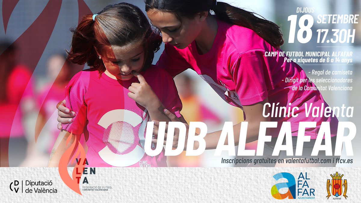 VALENTA |

🤟🏻 Os dejamos por aquí los carteles con los primeros Clínics Valenta de fútbol de la temporada 25/26

😜 <a href="/1935Sdsueca/">SdSueca 1935</a> <a href="/UDBAlfafar/">U.D.B Alfafar</a> <a href="/CF_Gandia/">C.F. Gandia</a>  <a href="/UDALGINET_OFI/">U.E. ALGINET</a> 

#somfutbol #somvalenta