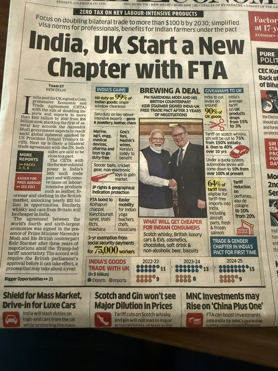 Ipriyalbhardwaj's tweet image. A renewed partnership, a new vision. 🇮🇳🇬🇧
India and the UK turn the page toward innovation, trade, and global leadership. Hon. PM @narendramodi ji Britain PM @Keir_Starmer