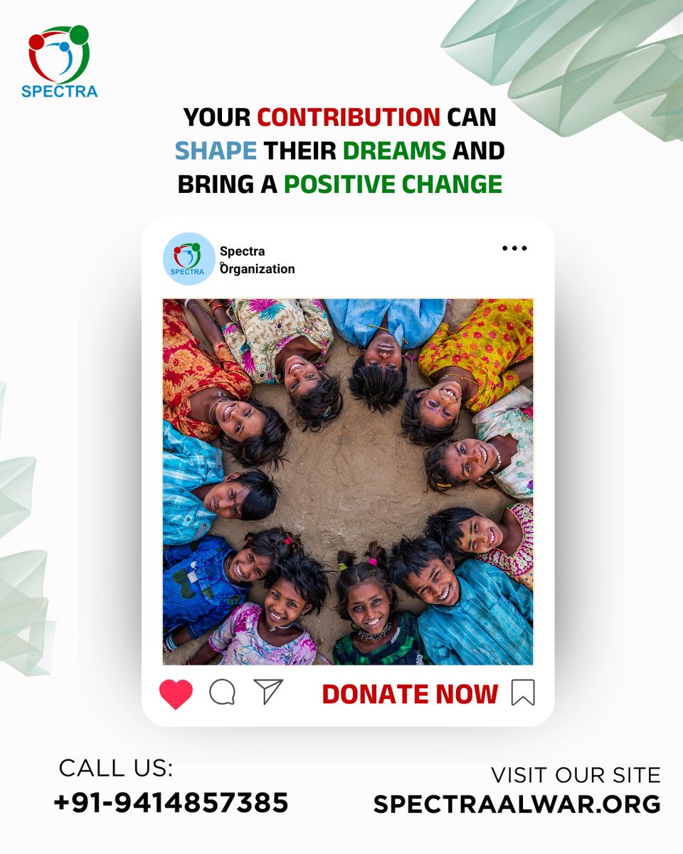 Join us in supporting underprivileged children by providing them with the gift of education through notebook support.  Our requirement is for 182 children x 8 Books  ✅ Donate online on spectraalwar.org #EducationForAll #educate #rurallife #spectraorganisation