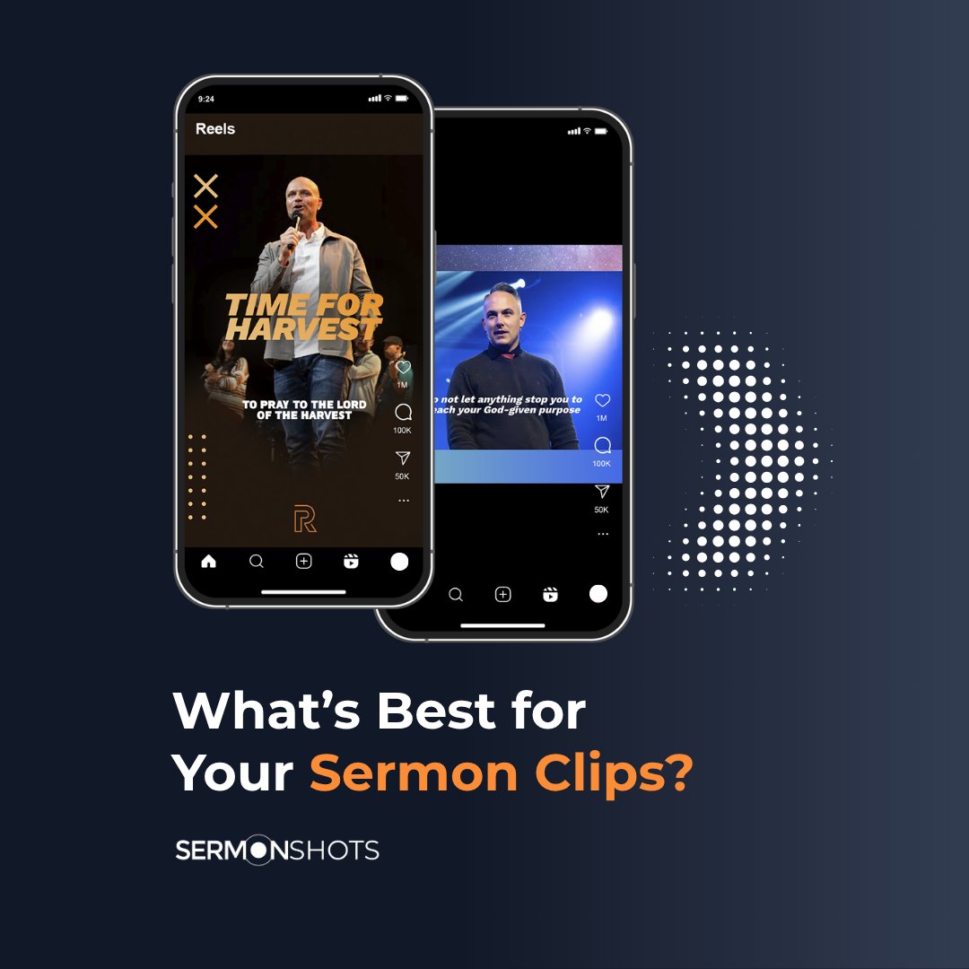 SermonShots's tweet image. 🎬 Not all sermon clips are the same. Square (1:1) works best for feed posts on IG & FB with clean visuals. Vertical (9:16) is perfect for Reels, Stories, Shorts & TikTok to engage younger viewers. Use Sermon Shots to export both formats and reach wider audiences.
#SermonShots