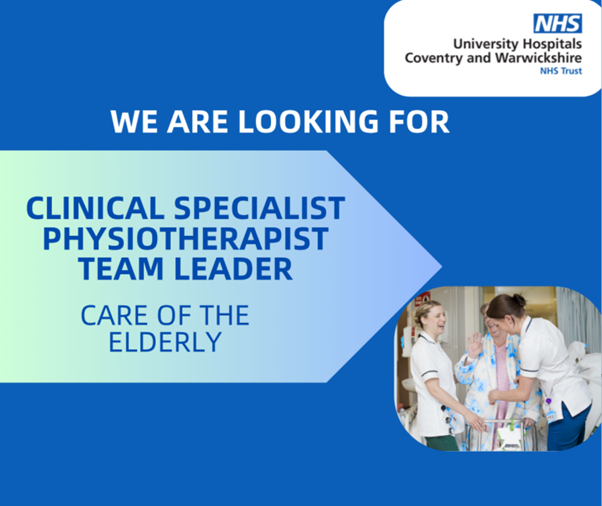 📢We're hiring a Band 7 Clinical Specialist Physiotherapist Team Leader in Elderly Care at UHCW NHS Trust. 

👉Lead, inspire, and make a difference. 

Apply now: jobs.uhcw.nhs.uk/job/v7361892