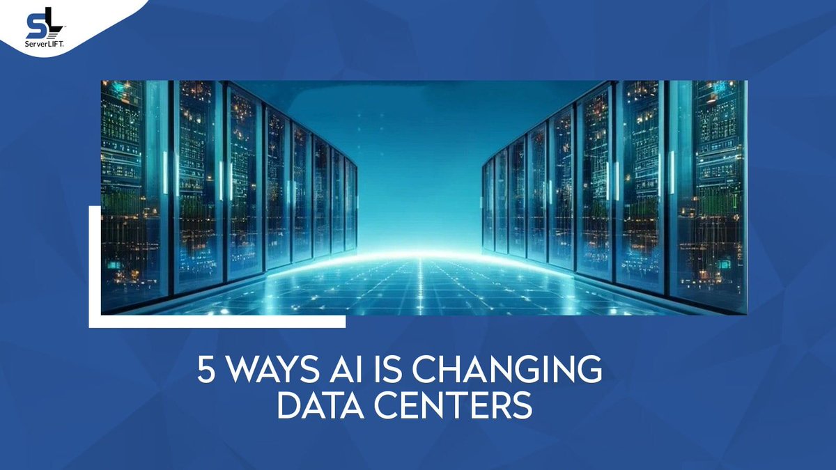 ServerLIFT's tweet image. 5 Ways AI Is Changing Data Centers 

Read more 👉 bit.ly/4kfPC4d 

#DataCentersAI #AI #HowAreDataCentersAdaptingToAI