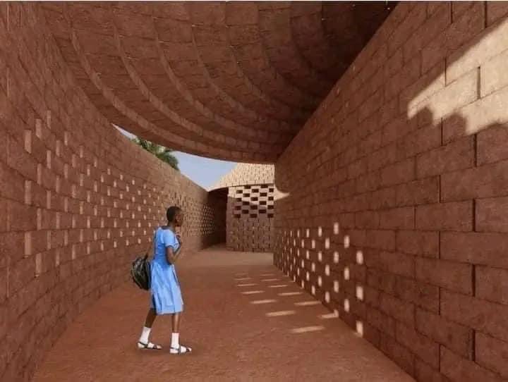 Escuela primaria en Diébédo, Burkina Faso. Diseñada por Francis Kere, Premio Pritzer 2022.