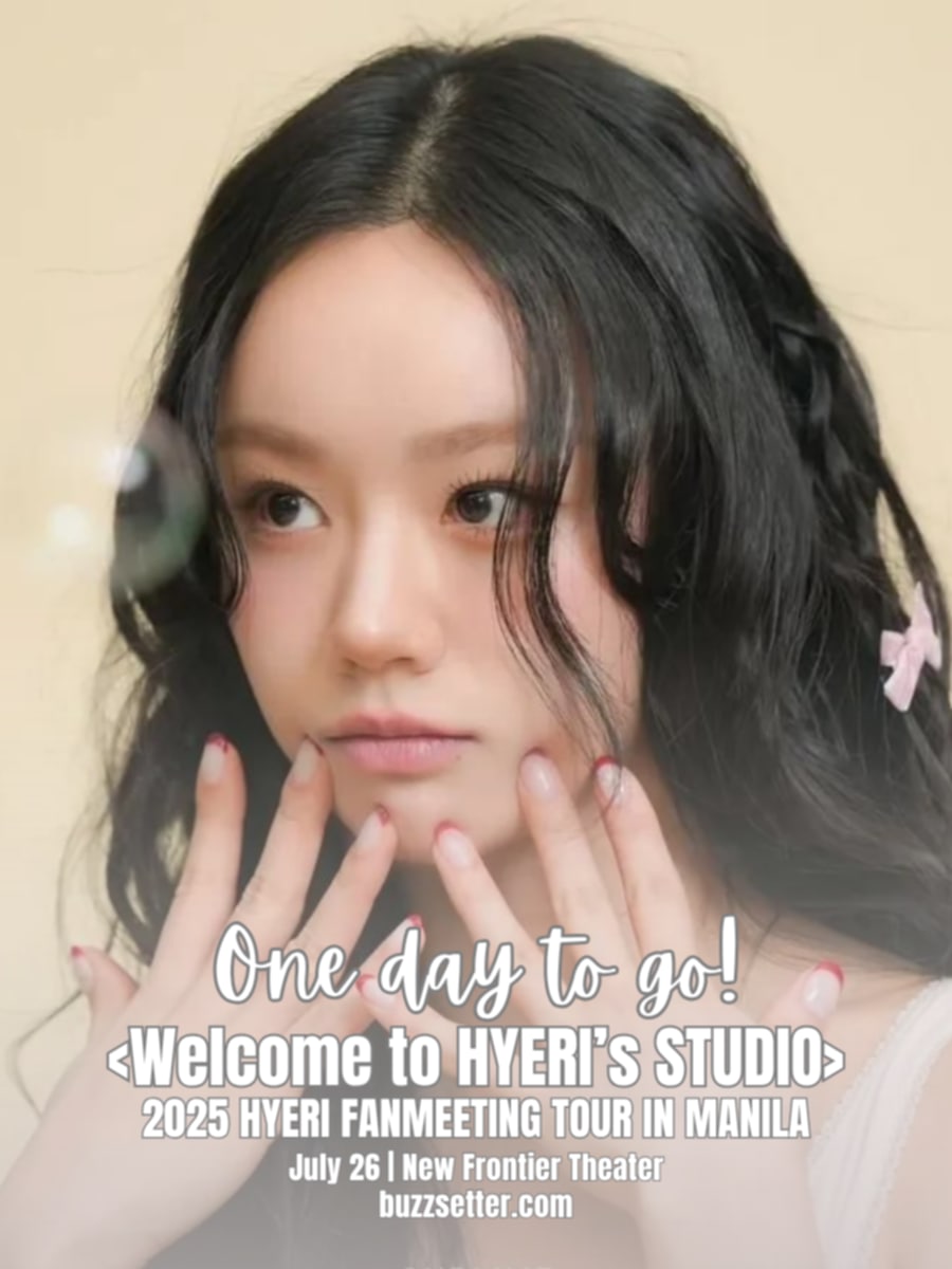 buzzsetter_'s tweet image. #HYERI is bringing her charm, energy, and love straight to Manila. Are you ready to be part of it?
Secure your tickets now via TicketNet online or outlets. Don't miss it
Presented by @Threeanglespro
#ํ๋ฆฌ
#Welcome_to_HYERIs_STUDIO
#Welcome_to_HYERIs_STUDIO_in_MANILA
#์จ๋ธ๋ผ์
