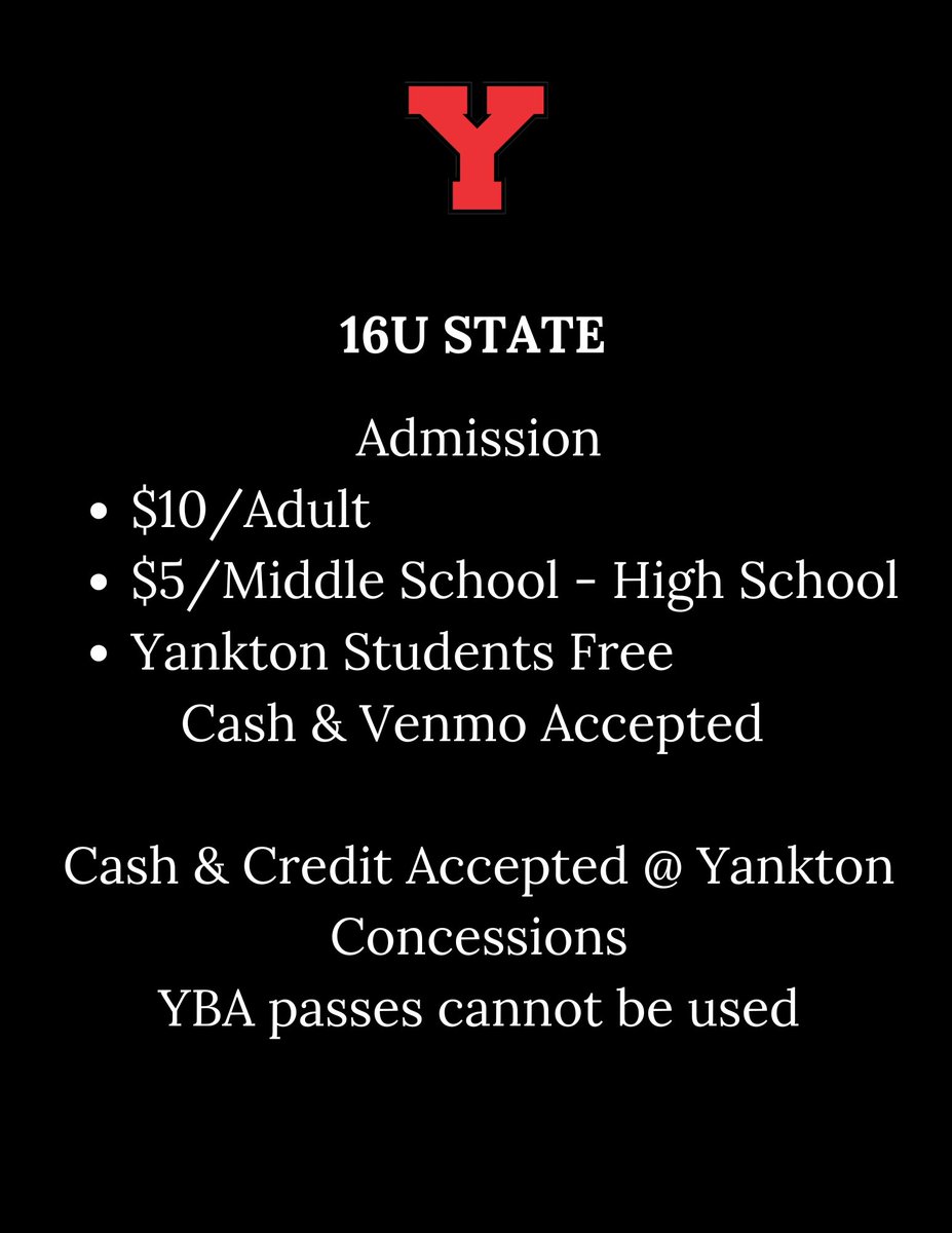 YBABaseball's tweet image. ‼️16U STATE TOURNAMENT INFO‼️
The Blacksox kick off their quest for a state championship today at 9:30am vs Harrisburg Gold and at 7:30pm vs Rapid City Post 22!!
Please come on down to Riverside field and support these boys!
Thank you to our 16U state tournament sponsors too!