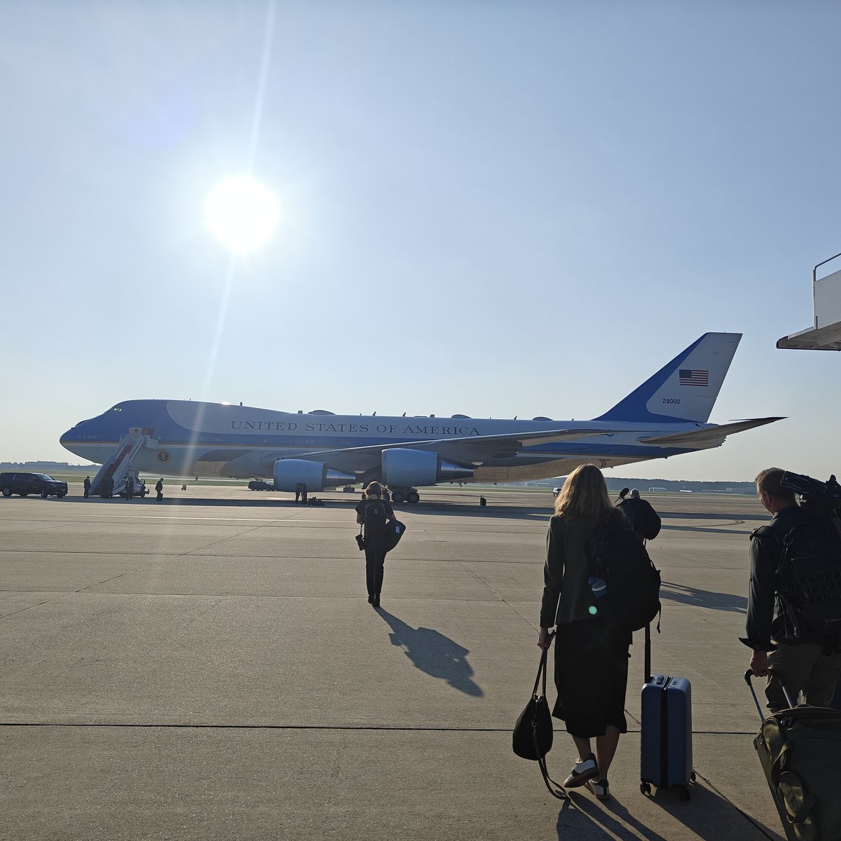I'll be flying to Glasgow, Prestwick, on Air Force with President Trump. Follow along for all the latest from Potus in Scotland over the next five days