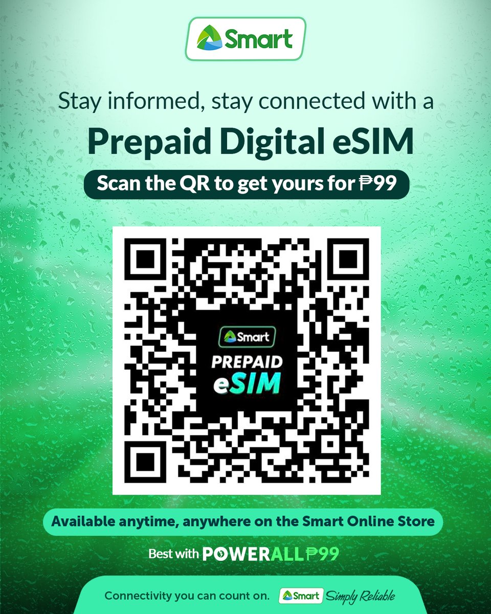 LiveSmart's tweet image. Stay informed and connected in just a few taps with a Smart Prepaid Digital eSIM! With 2 GB of no expiry data, your Prepaid Digital eSIM is there whenever and wherever you need it.
Shop now: smrt.ph/magiceSIM99