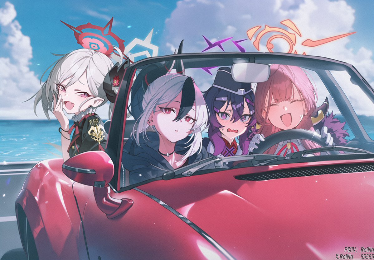 ReiNa__55555's tweet image. 便利屋68
「大丈夫だって、ほら。ちゃんと運転できてるじゃない」
「でもアルちゃん、免許持ってないですよね?」
「あわわわわ…」
「……」
#ブルーアーカイブ #陸八魔アル #伊草ハルカ #鬼方カヨコ #浅黄ムツキ