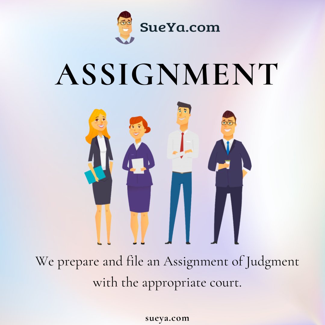 sueyadotcom's tweet photo. We file your Assignment of Judgment with the court. Learn more at https://t.co/W3feWlerdh — and follow us for legal tips!
.
.
.
#SueYa #JudgmentEnforcement #California #lawyer #eviction #landlord https://t.co/rRHgaTOxgm