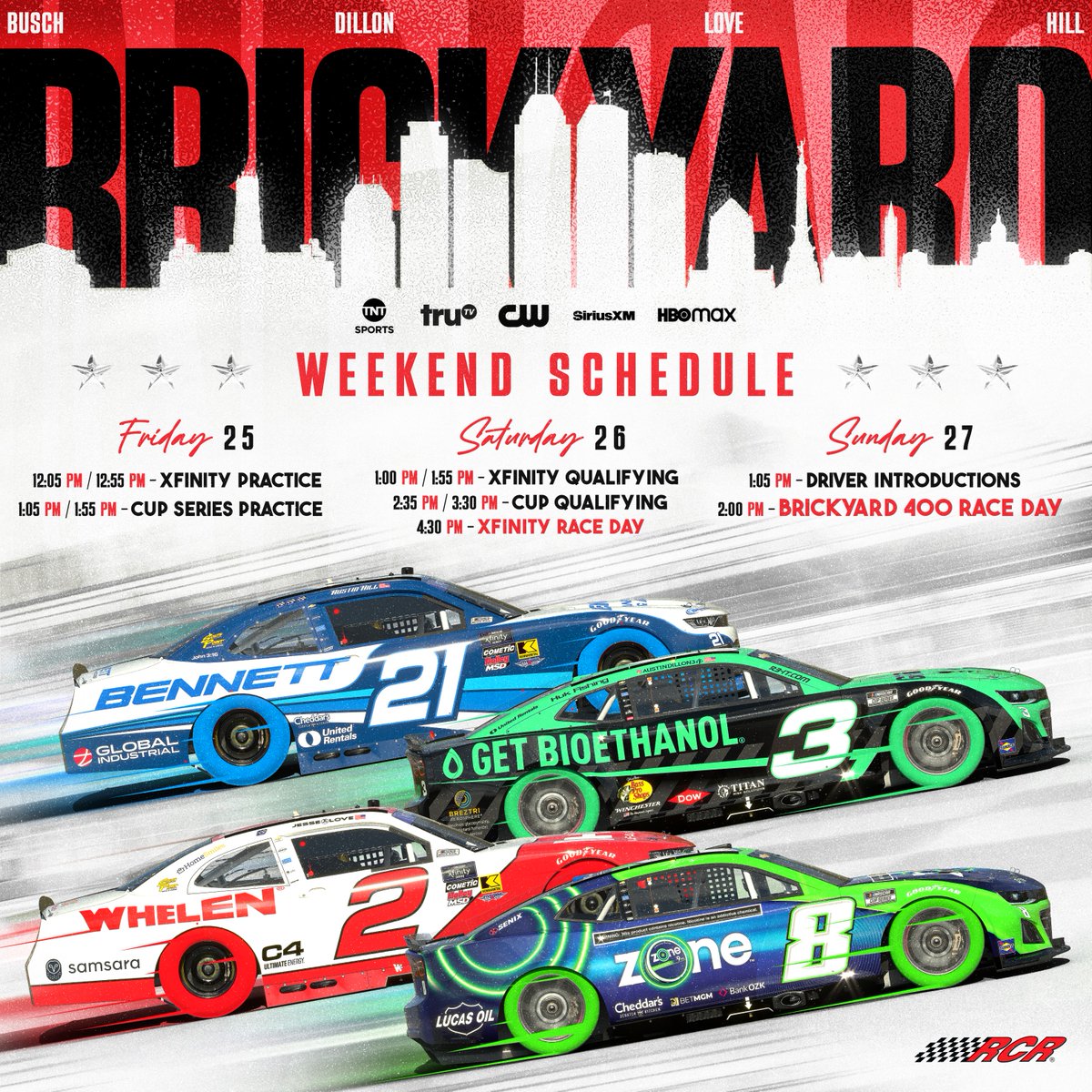 RCRracing's tweet image. Get ready for the Brickyard!
@GetBioethanol | #zone_partner | @WhelenEng | @WhelenMTRS | @BennettFamilyCo | #Drive4Bennett