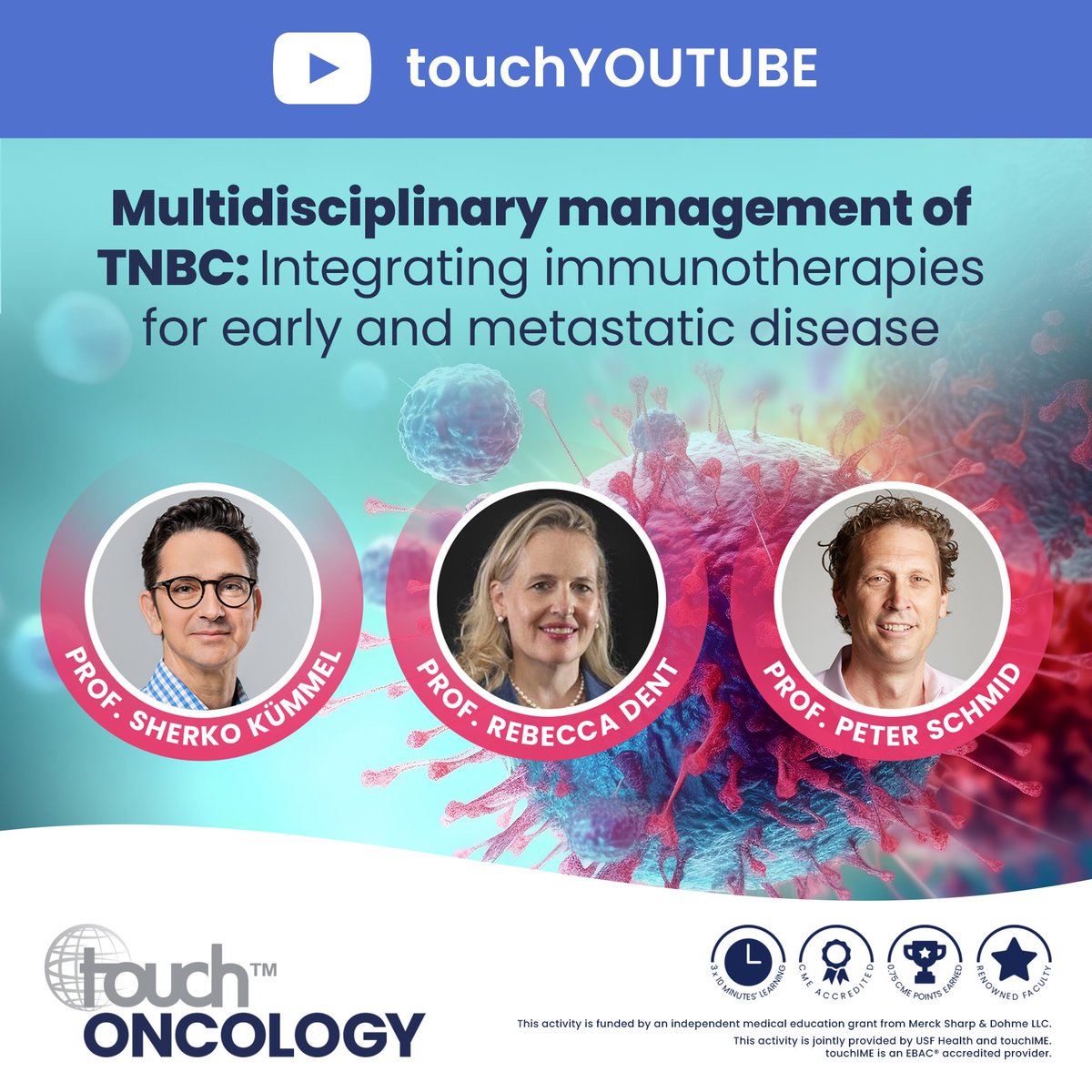 touchONCOLOGY's tweet image. Have you seen our latest #YouTube video?

‘Multidisciplinary management of TNBC: Integrating immunotherapies for early and metastatic disease’

Watch now: youtu.be/BfG4rWBp67w

#TNBC #BreastCancer #OncologyEducation #Immunotherapy #IO #MedicalEducation #PatientCare